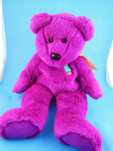 Ty Beanie Buddies Magenta Millenium Teddy Bear 14&quot; Plush - £11.60 GBP