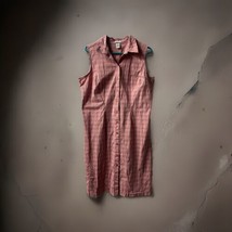 Vintage Cherokee Sleeveless Shirt Dress Womens Size XL Pink Plaid Knee Length - £17.03 GBP