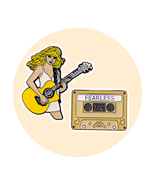 Girly Pop Music Enamel Pin: Taylor Swift Blonde with Guitar, Fearless Ca... - $39.90