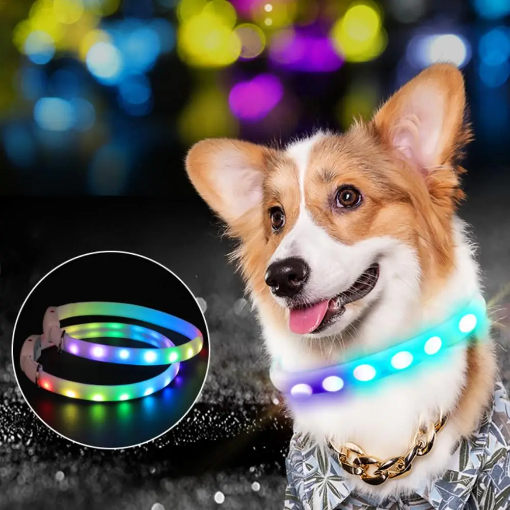 R durable luminous aklace with flashing lights puppy safety glow aklace usb dog collars thumb200