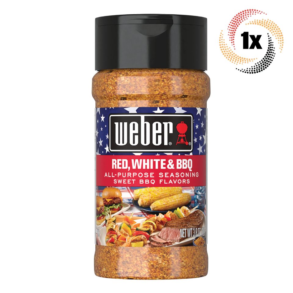 1x Shaker Weber Red White &amp; BBQ Flavor Seasoning | 3.8oz | Gluten &amp; MSG ... - $11.12