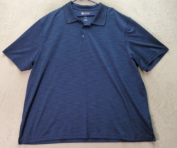 Haggar Polo Shirt Mens 3X Blue Stretch Golf Performance Short Sleeve Slit Collar - £14.62 GBP