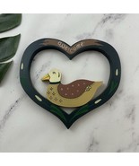 Vintage Welcome Heart Duck Wall Hanging Decor Small Duck 90s Blue Bird - $32.59 CAD