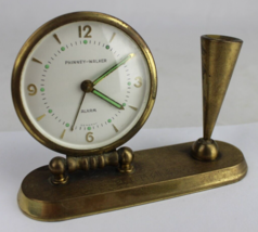 Vintage Desk Ink Pen Holder Base Phinney Walker Alarm Clock GERMANY &amp; WORKS - £29.88 GBP
