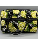 Vera Bradley La Neon Rose Quilted Floral Handbag  Satchel Green Yellow B... - $17.32