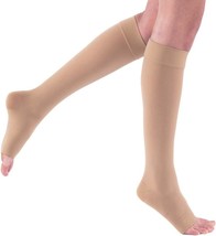 JOBST Relief 15-20mmHg Compression Stockings Knee High, Open Toe, Beige, Medium - £49.55 GBP