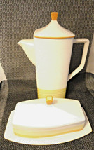 Japanese Tru-Stone Coffee Pot and Butter Dish Mint Dinnerware - £15.72 GBP