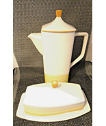 Japanese Tru-Stone Coffee Pot and Butter Dish Mint Dinnerware - £15.65 GBP
