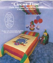 Twin Quilt Bedspread Big Top Canopy Clown Wall Decor Circus Cranston Sew Pattern - £11.27 GBP