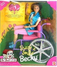 Barbie Share a Smile Becky with Wheelchair 15761 by Mattel 1996 Vintage - £23.49 GBP