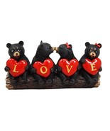 Ebros Black Bear Valentine Couples Holding Heart Love Signs Figurine 8.25&quot;L - $482.41 MXN