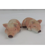 Vintage Artmark Ceramic Sleeping Pigs 1.25&quot; Salt &amp; Pepper Shakers - $13.85