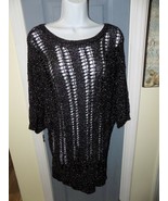 EXPRESS Metallic Black Knit Oversized Sweater Size L Women&#39;s EUC - £29.50 GBP