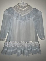 Vintage Gunne Sax Jeunes Filles Blue Lace Trim Girls Dress Sz 4 - £39.68 GBP