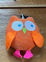 Small Orange Plush OWL Stuffed Animal Backpack Clip – 4.25 inches high x 1.25 x - £6.04 GBP