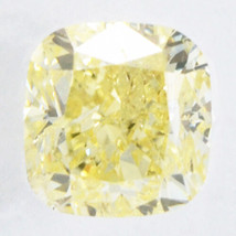 Cushion Diamond Natural Fancy Yellow Color Loose 0.52 Carat I1 IGI Certified - £443.64 GBP