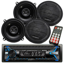 Audiotek AT-249BT Digital Receiver Bluetooth + 4x Hifonics ZS525CX 5.25&quot; Speaker - £135.71 GBP