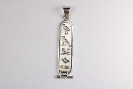 Egyptian Personalized Name Sterling Silver Cartouche In Hieroglyphic 3-8 Letters - £43.42 GBP