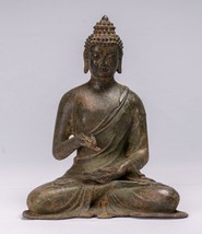 Antique Chinese Style Bronze Seated Granting Boons Buddha Statue - 35cm/14&quot; - £821.79 GBP