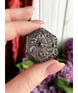 Vintage Christian Religion Silver 800 Filigree Reliquary Opening Rosary Box 9.5g - $208.00