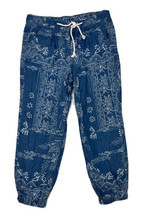 Cato Women Size 10 (Measure 31x25) Blue Floral Jogger Pants - $8.55