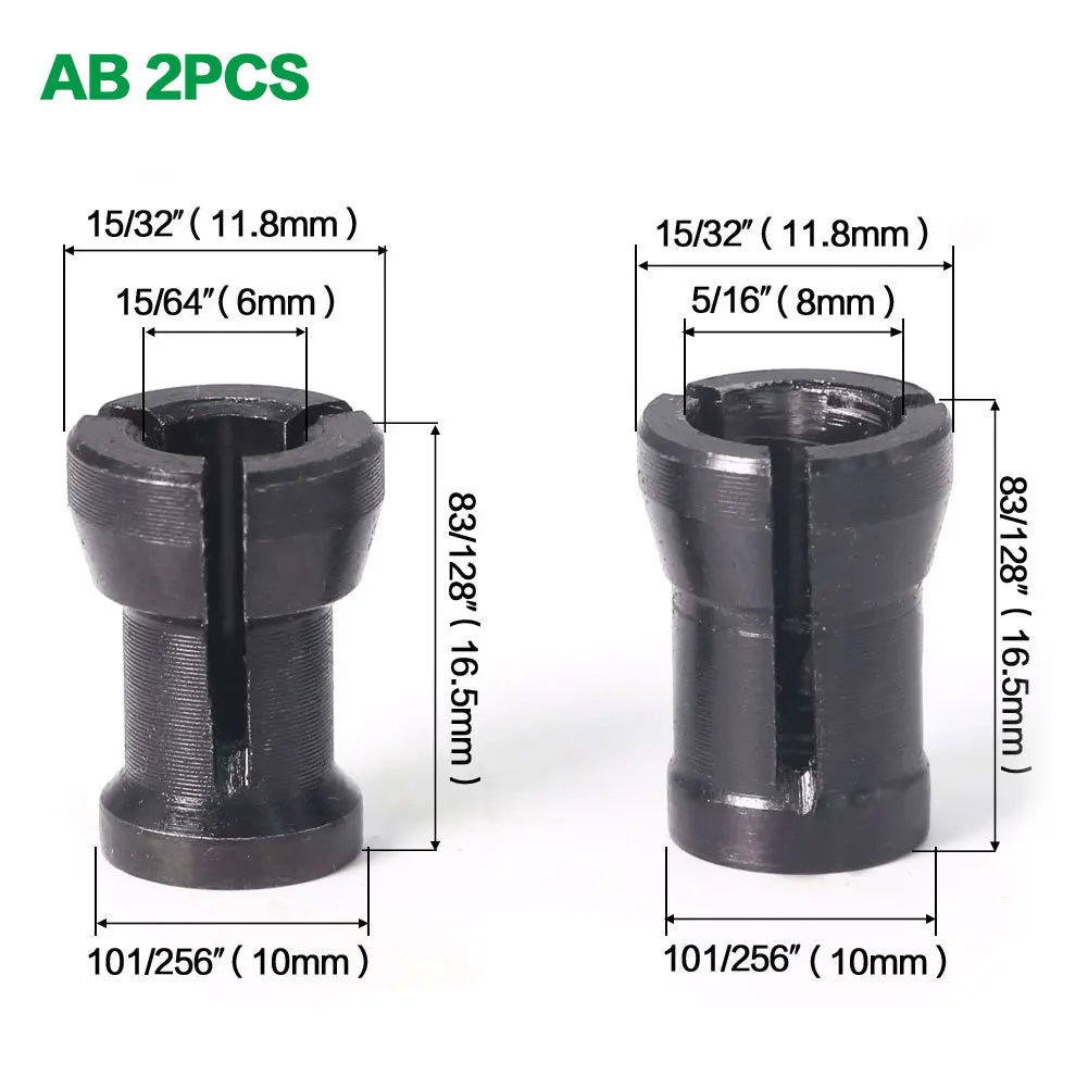 1/4&#39;&#39; 6MM 6.35MM 8MM Shank Milling Cutter Collet Chuck Engraving Trimmin... - £18.45 GBP