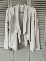 Nike Women&#39;s Gray Heather Long Sleeve Open Cardigan Sweater Size Small - £19.15 GBP