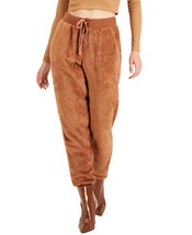 MSRP $39 Hippie Rose Juniors&#39; Plush Jogger Pants Cocoa Size Medium - $18.52