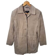Bernardo Collection Women&#39;s Button Front Suede Leather Jacket Coat Medium - $32.00