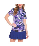 NWT IBKUL JACKLIN PURPLE LAVENDER Short Sleeve Mock Golf Shirt L &amp; XXL - $77.00 CAD