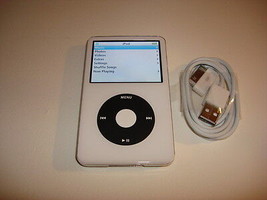 APPLE iPOD CLASSIC  5.0 GEN. CUStOM  WHITE/BLACK  30GB...NEW BATTERY... - £110.93 GBP