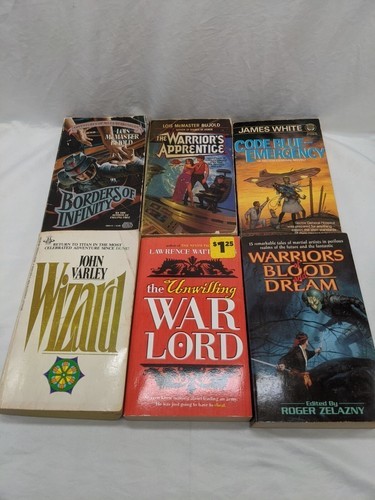 Lot Of (6) Vintage Science Fiction Novels Warriors Apprentice Wizard Cod... - $24.75