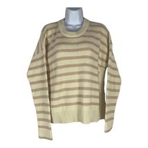 Madewell Womens M Striped Cotton Blend Sweater Beige &amp; Pink - £25.05 GBP