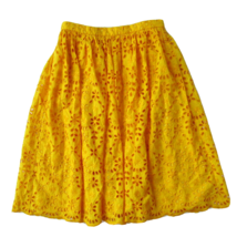 NWT J.Crew Full Midi in Rich Saffron Yellow Embroidered Eyelet A-line Skirt 4 - £56.81 GBP