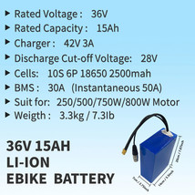 36V 15Ah 800W Lithium Li-ion Ebike Battery Electric Bicycle Charger Moto... - £125.77 GBP