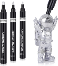 Silver Liquid Mirror Chrome Markers: 3 Chrome Paint Pens Permanent Chrome Mirro - £11.40 GBP
