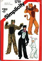 ANIMAL COSTUMES Vtg 1982 Simplicity Pattern 5739 Child&#39;s Child&#39;s Sizes 6... - £9.48 GBP