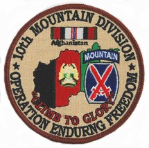 Army 10TH Mountain Oef Operation Enduring Freedom 4&quot; Embroidered Military Patch - £22.67 GBP