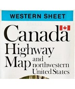 Map Western Canada Highways NW USA 1973 Fold Out Poster Double Sided 27x... - €34,31 EUR
