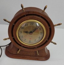 VTG Antique Seth Thomas Nautical Ship Wheel Electric Clock Wood Model E006-004 - £19.04 GBP