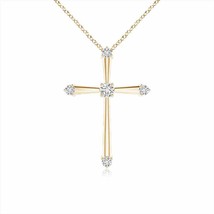 ANGARA Diamond Budded Cross Pendant in 14K Yellow Gold (Grad... - £410.92 GBP