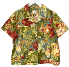 Vintage Gotcha Covered Button Up Shirt Womens XL Floral All Over Print Cottage - £31.78 GBP