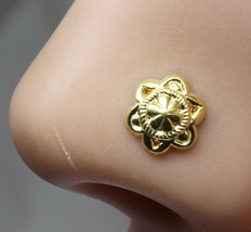 Gold plated nose Stud nose ring Twisted Indian piercing ring l bend - £7.90 GBP