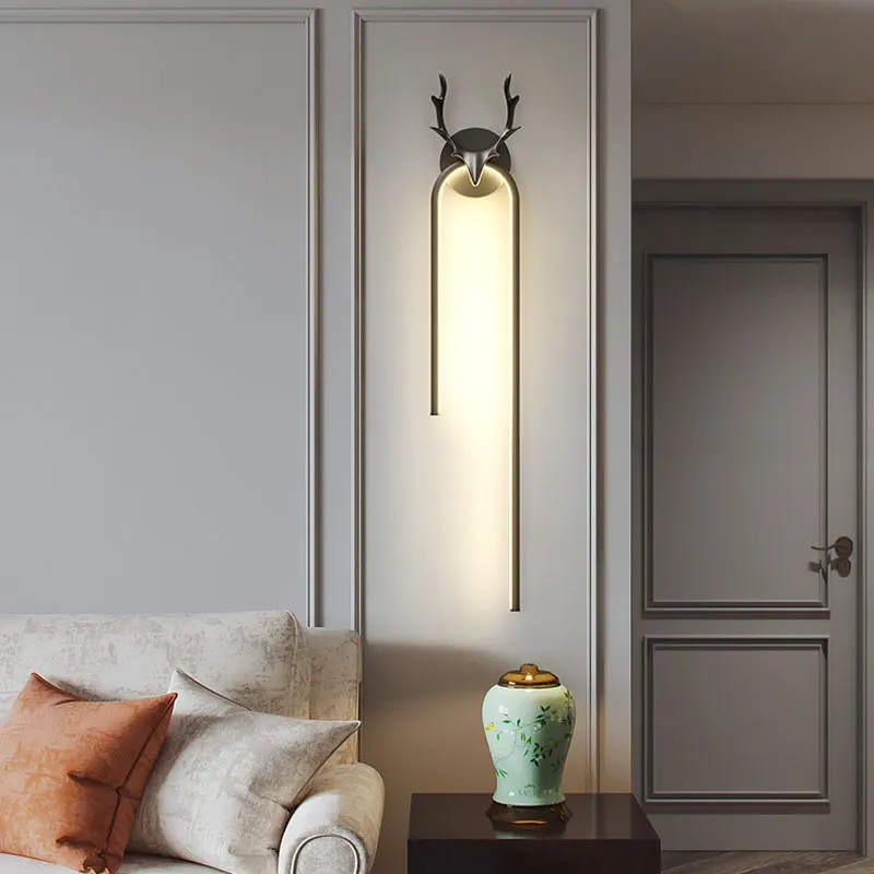 Hot sale led wall lamp indoor light luxury deer head wall lamp simple art - £34.91 GBP+