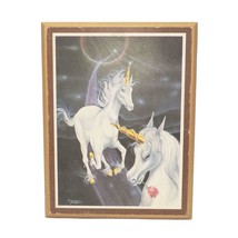 Ferraro Unicorno Pittura Stampa Disegno con Cornice Arredo Casa 1980&#39;s Vintage - £27.86 GBP