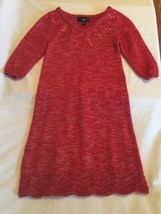 Valentines Day Size 8 Iz Amy Byer sweater dress red holiday metallic sequins  - £15.98 GBP