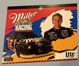 1995 Rusty Wallace Miller Lite Ford Hero Card 8x10 - £4.61 GBP