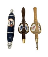 3 Vintage Miller Lite Beer Tap Handles High Life Wood - $79.66 CAD