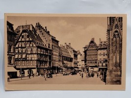 Vintage Postcard Strasbourg Cathedral Town Square France Germany Europe  - £5.39 GBP