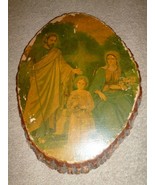 vintage wood tree slice trunk art picture &quot;Inspiration&quot; - $13.09